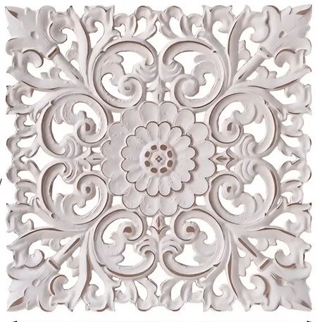 Holzrelief 40 cm weiss