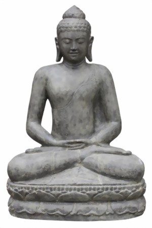 Sitzender Buddha aus Lavaguss