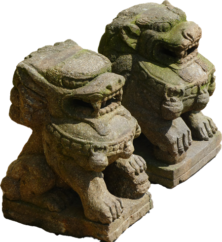 Fulöwen aus Stein von Hand geschlagen